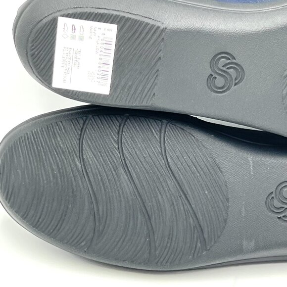 Clarks Womens Size 6 Ayla Low Blue Black Slip On Comfort Flats Loafers Shoes - Picture 12 of 14